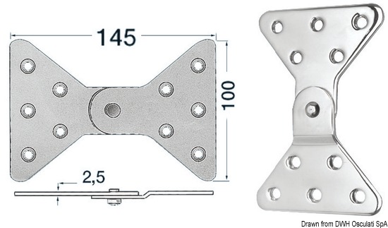 Cerniera inox laterale 145x100